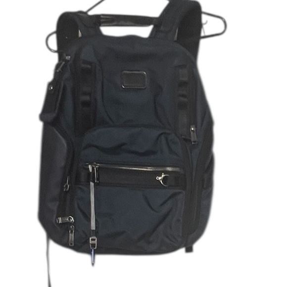 TUMI Alpha Bravo Navy Blue Backpack Ballistic Nylon Multi-Pocket Travel Laptop B - Picture 1 of 9